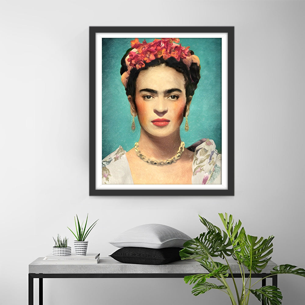 Glimlachende Frida Kahlo Diamond Painting