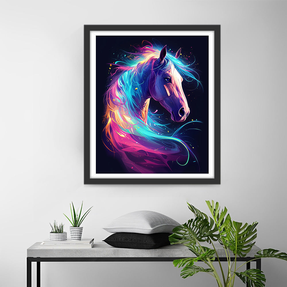 Gloeiend Paard in het Donker Diamond Painting