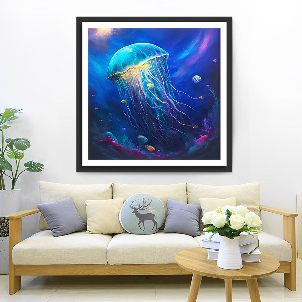 Gloeiende Blauwe Kwal Diamond Painting