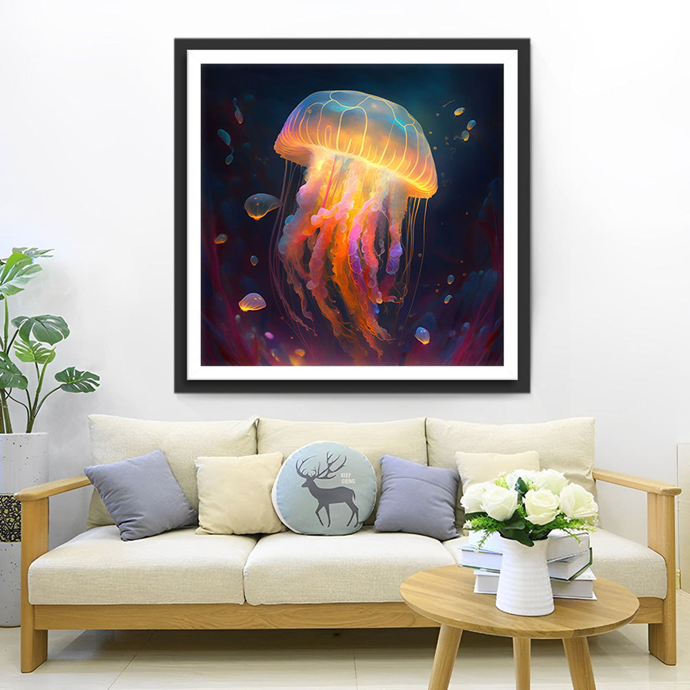 Gloeiende Gele Kwal Diamond Painting