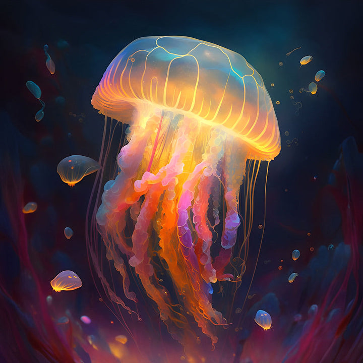 Gloeiende Gele Kwal Diamond Painting