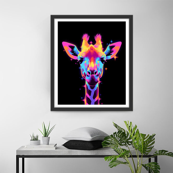 Gloeiende Giraffe in het Donker Diamond Painting