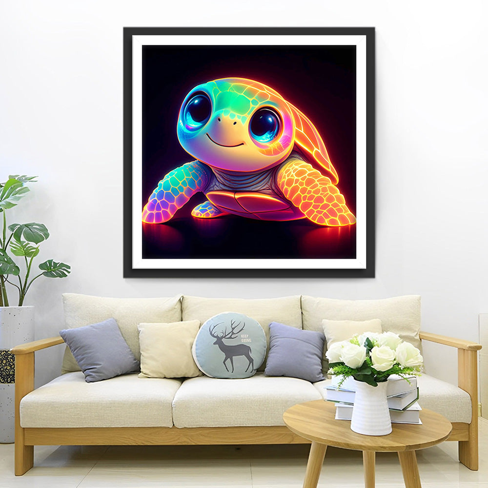 Gloeiende Kleurrijke Schildpad Diamond Painting