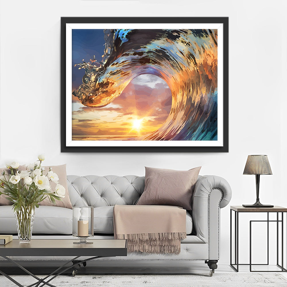 Golven en Zon Diamond Painting