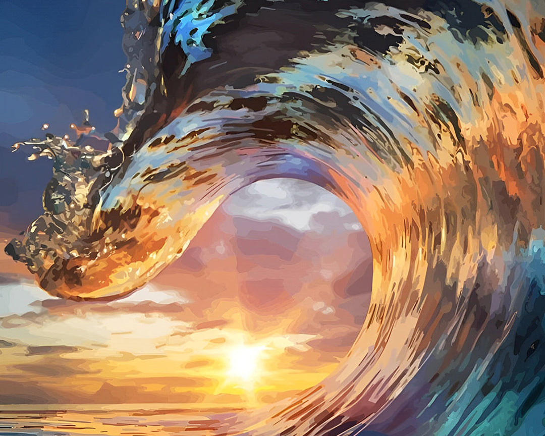 Golven en Zon Diamond Painting