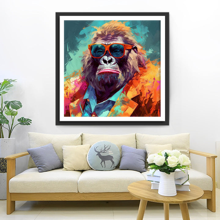 Gorilla met Zonnebril Diamond Painting