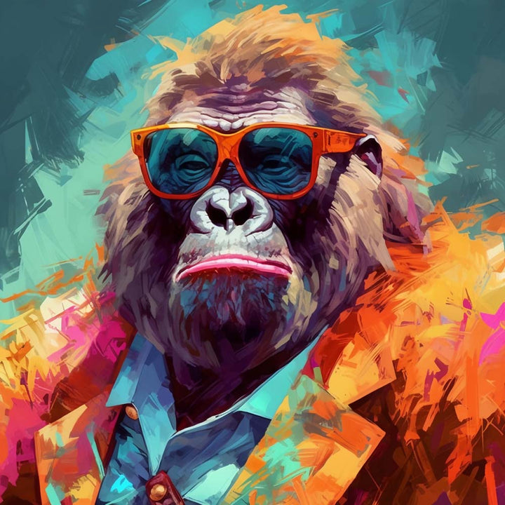 Gorilla met Zonnebril Diamond Painting