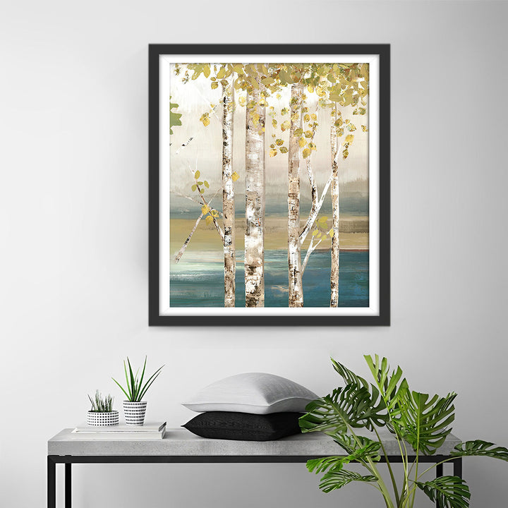 Gouden Berkenbomen Diamond Painting