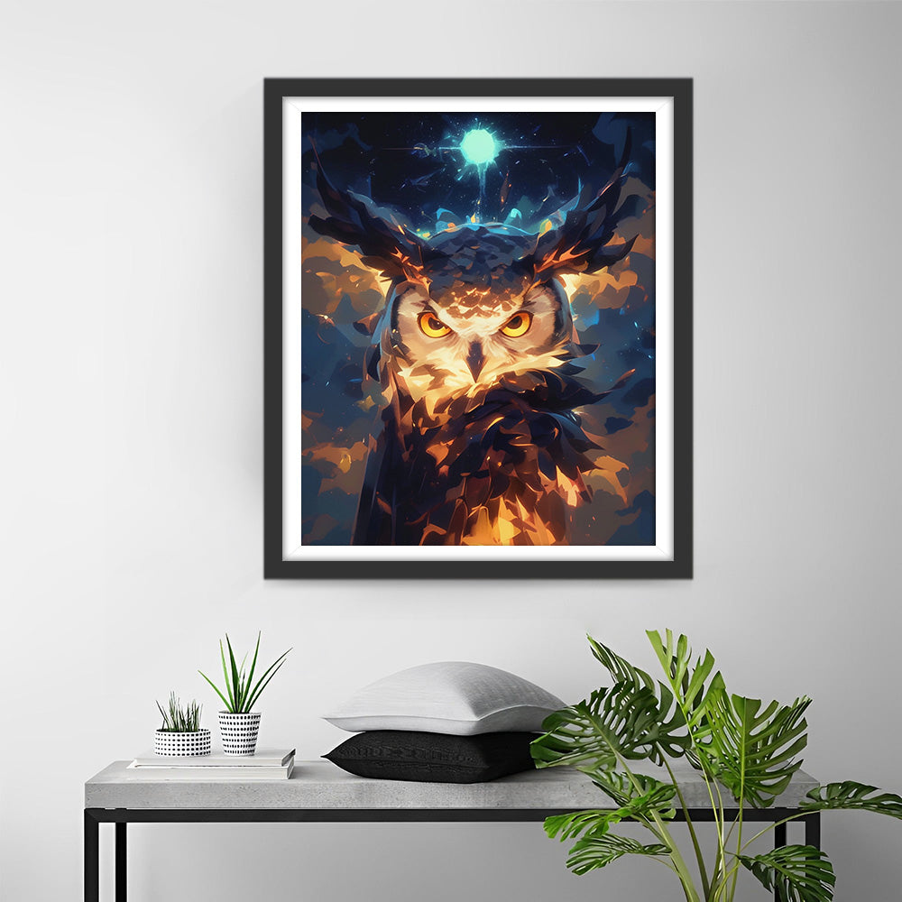 Gouden Uil in de Wolken Diamond Painting