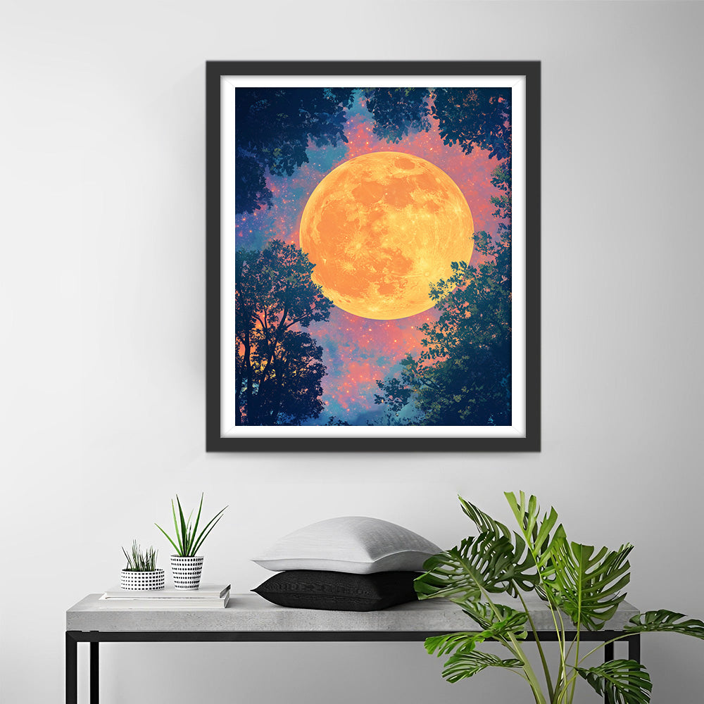 Gouden Volle Maan Diamond Painting