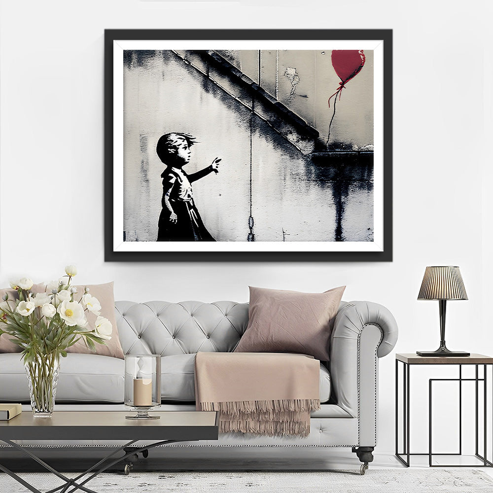 Graffiti Kind en Ballon Diamond Painting