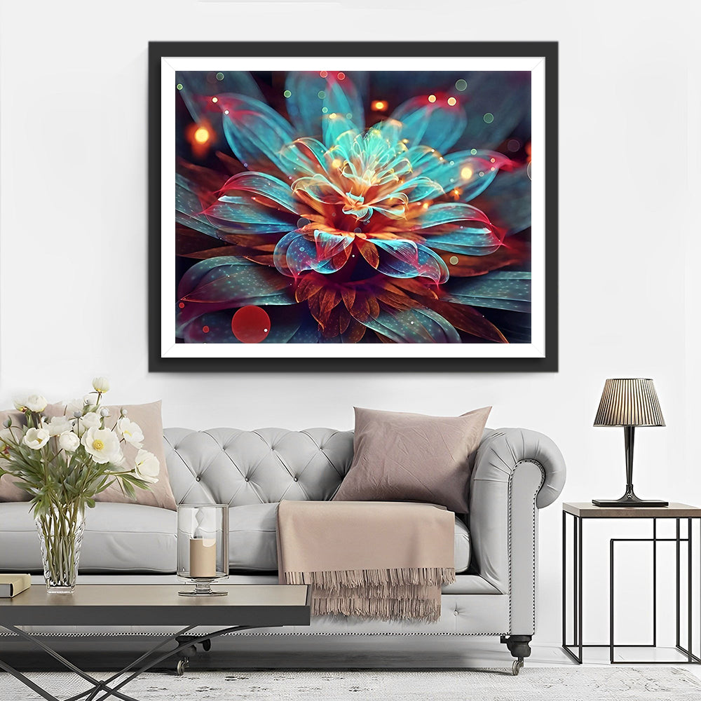 Groene Gloeiende Lotus Diamond Painting