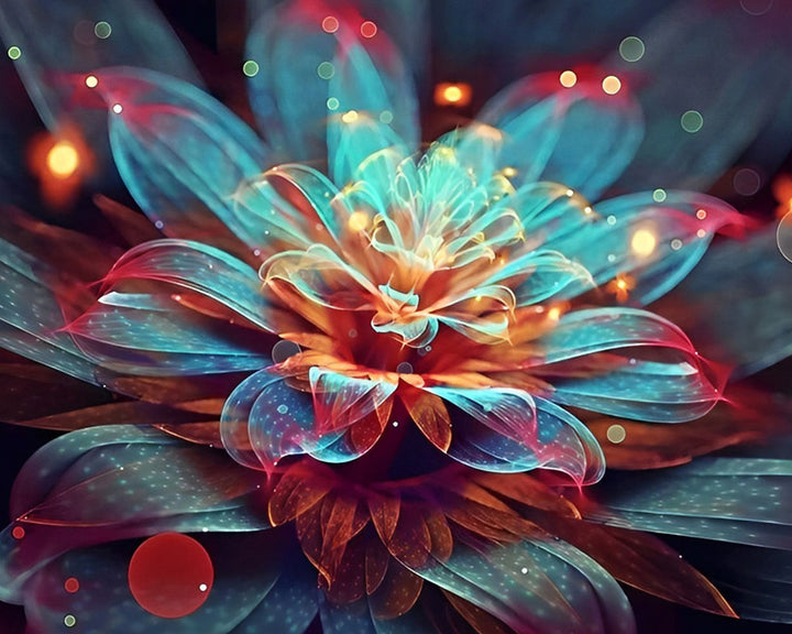 Groene Gloeiende Lotus Diamond Painting