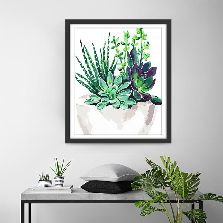 Groene Vetplant Diamond Painting