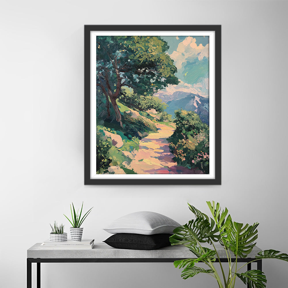 Grote Boom naast Zandpad Diamond Painting