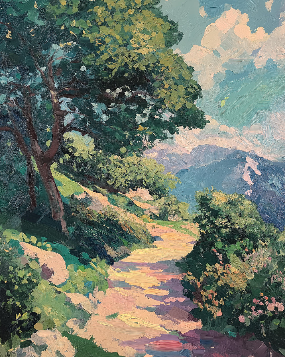 Grote Boom naast Zandpad Diamond Painting