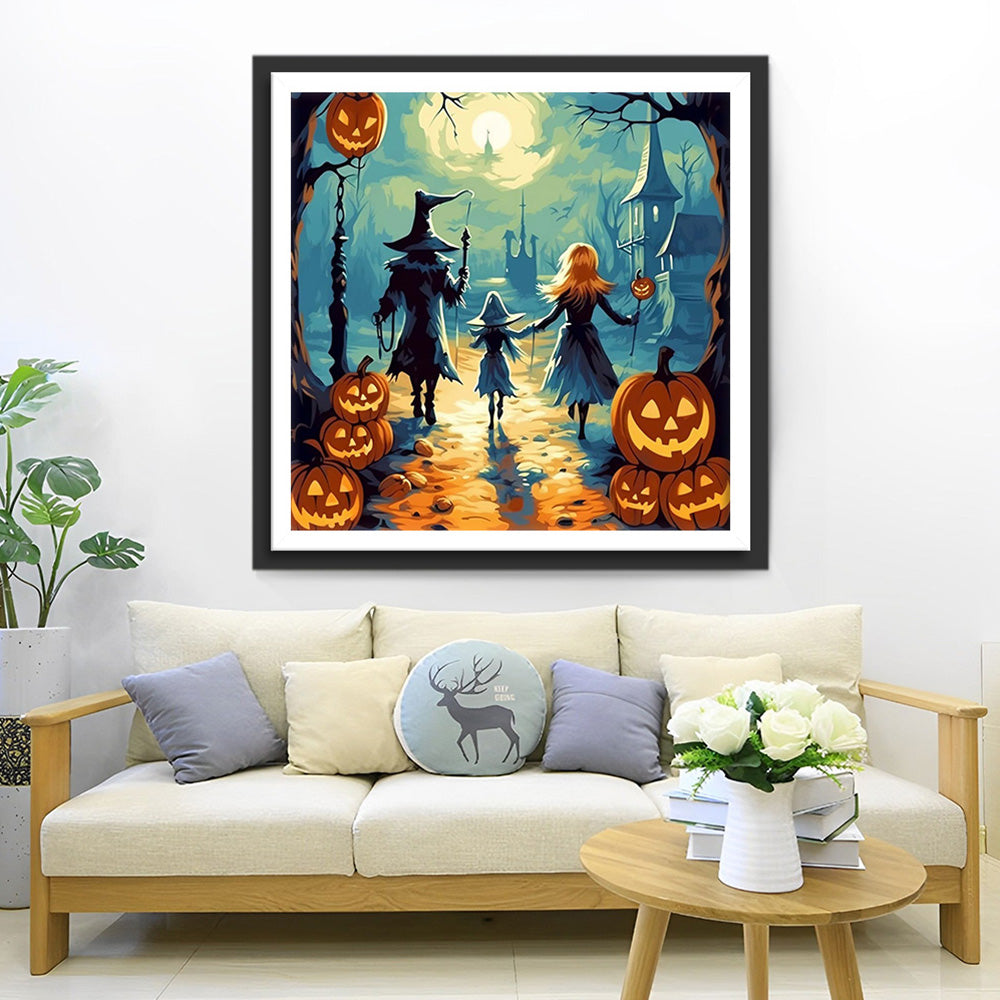Halloween Dood Familie van Drie Diamond Painting