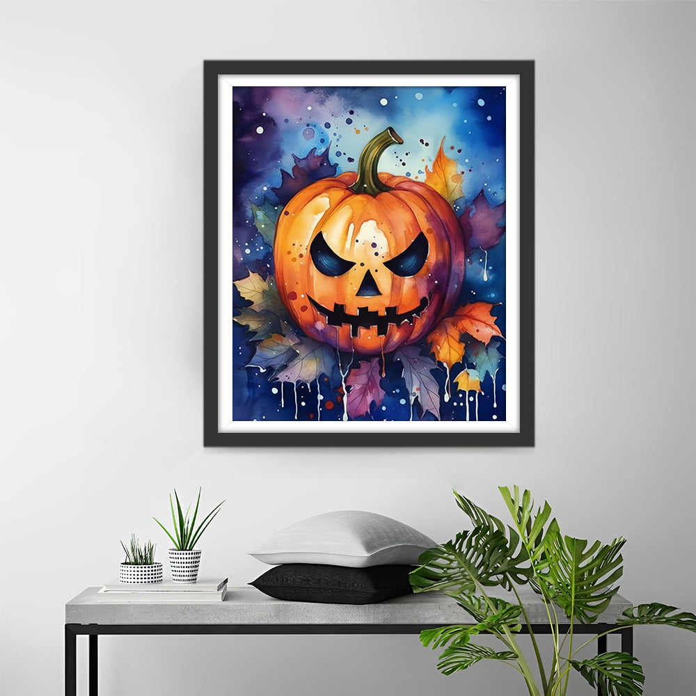 Halloween Pompoenlantaarn Diamond Painting