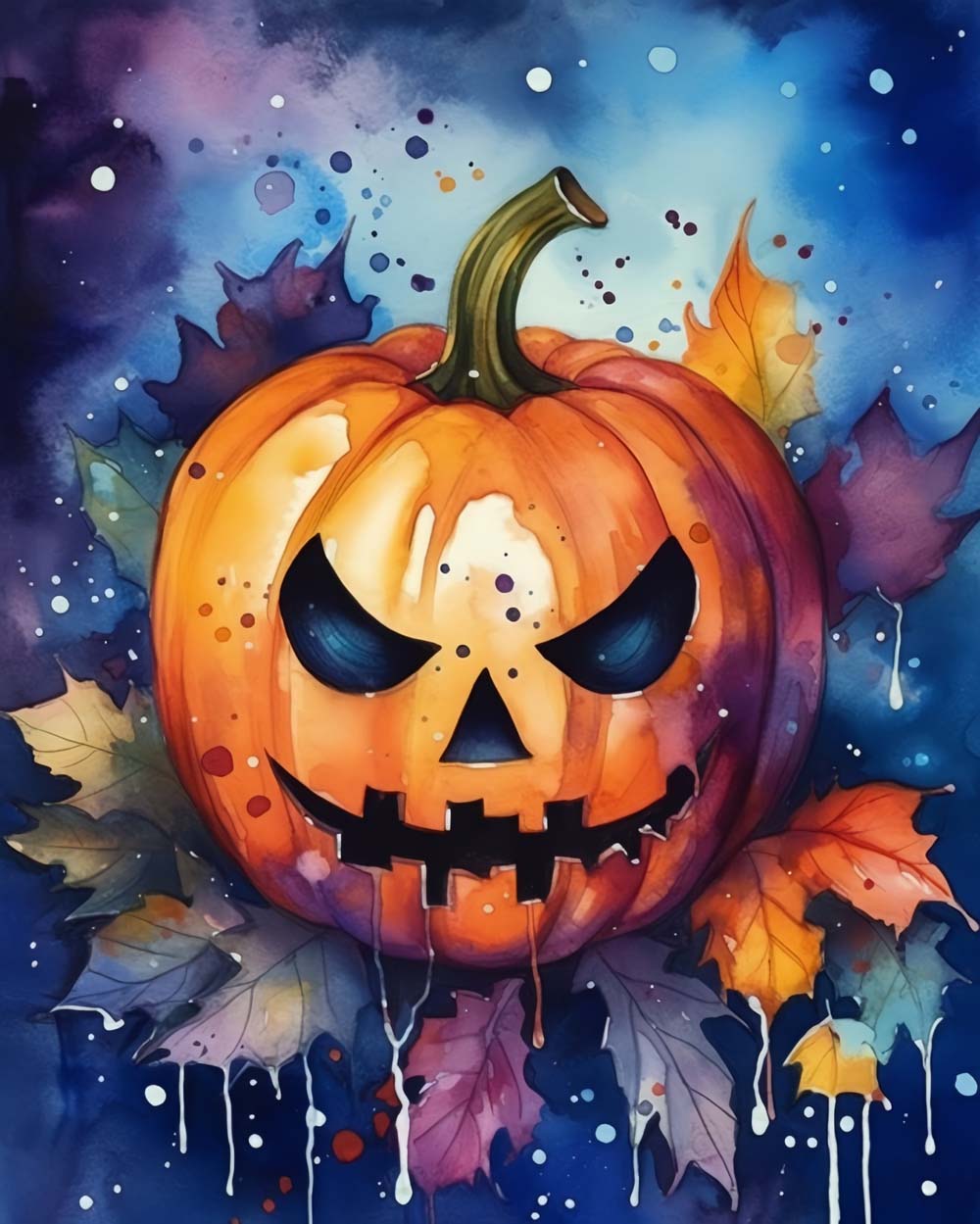 Halloween Pompoenlantaarn Diamond Painting