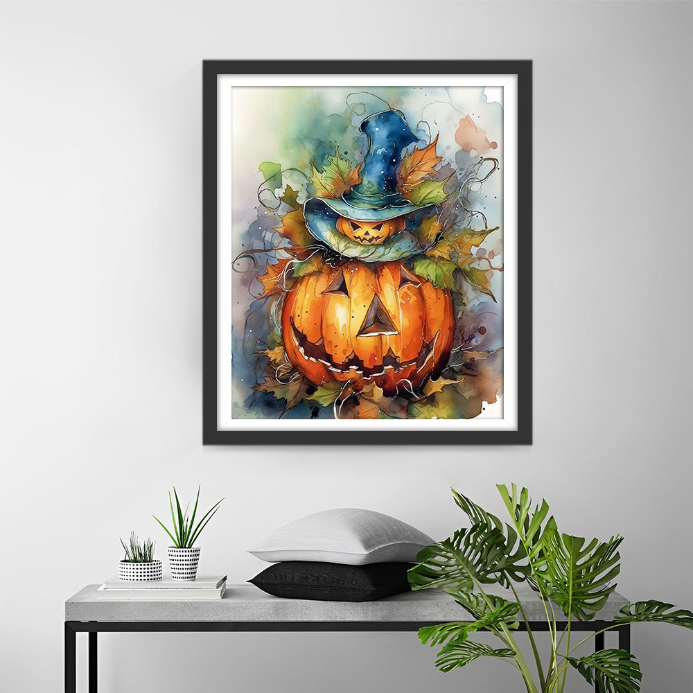 Halloween Pompoenmonster Diamond Painting