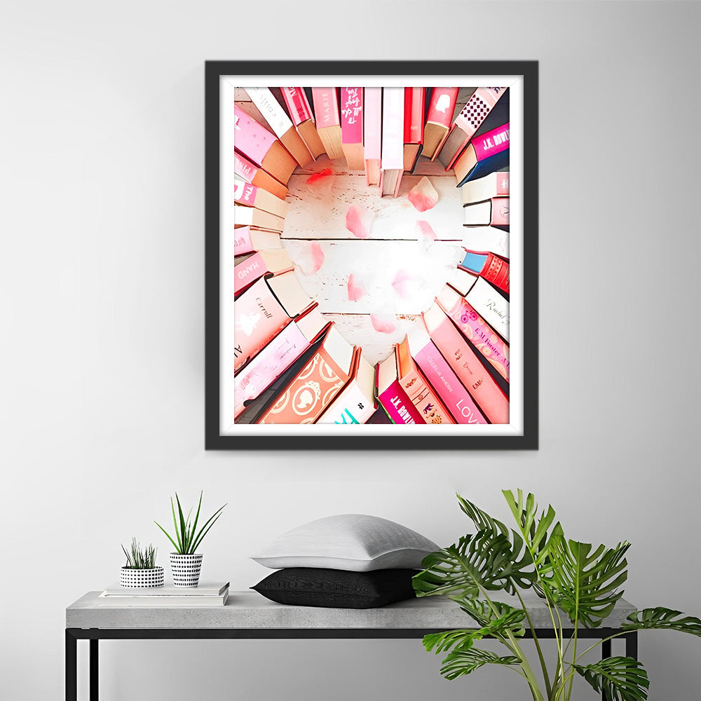 Hartvormige Boeken Diamond Painting