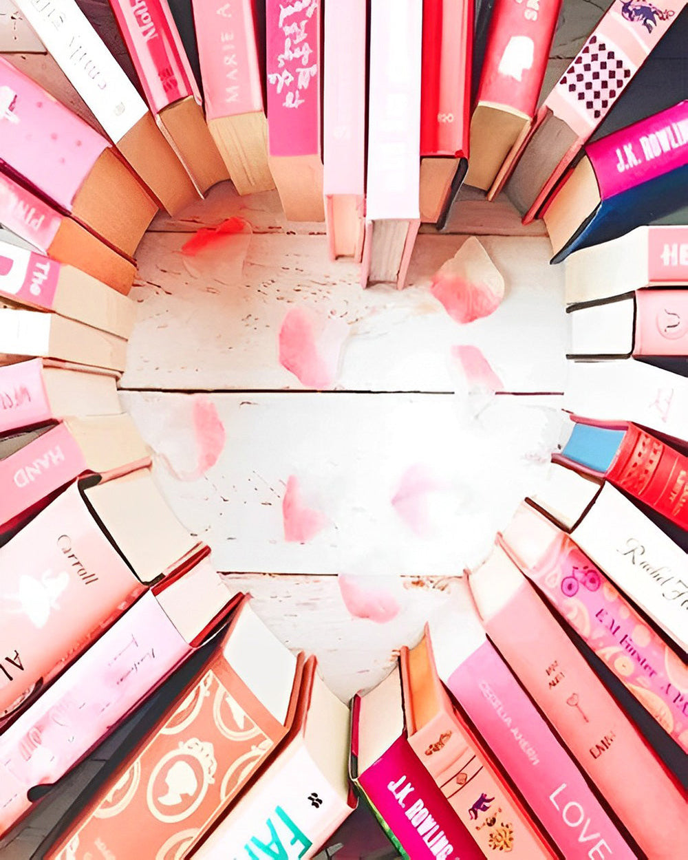 Hartvormige Boeken Diamond Painting