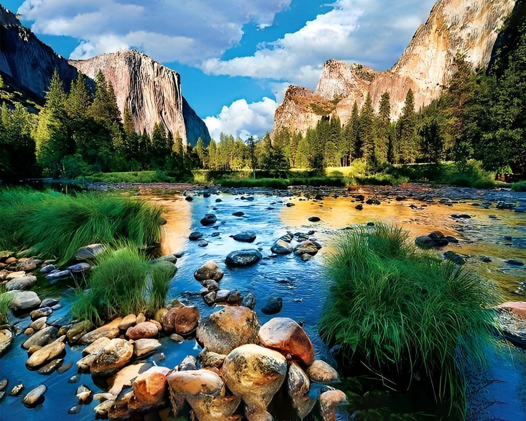 Helder Meer in de Bergen Diamond Painting