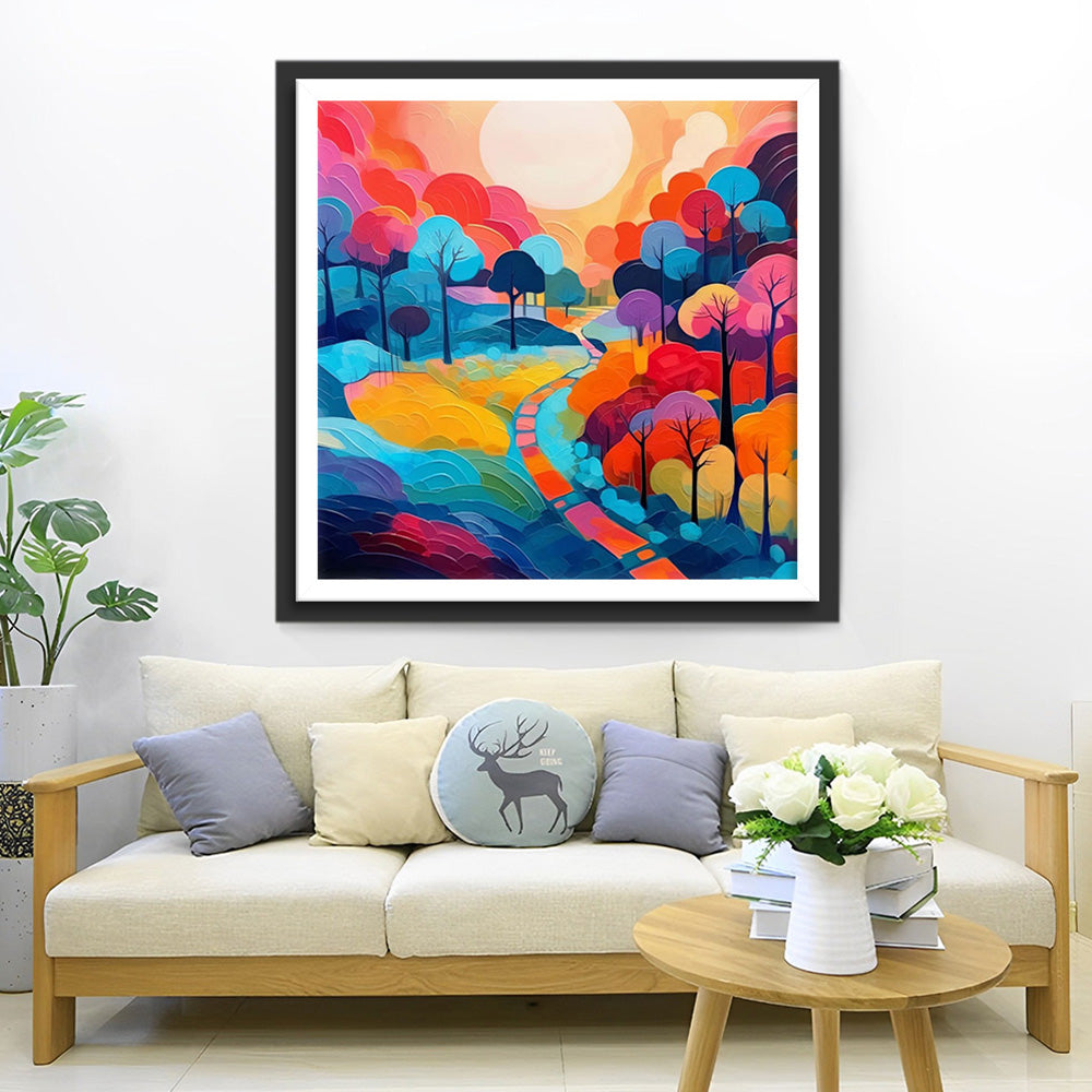 Herfst Cartoonvelden Diamond Painting