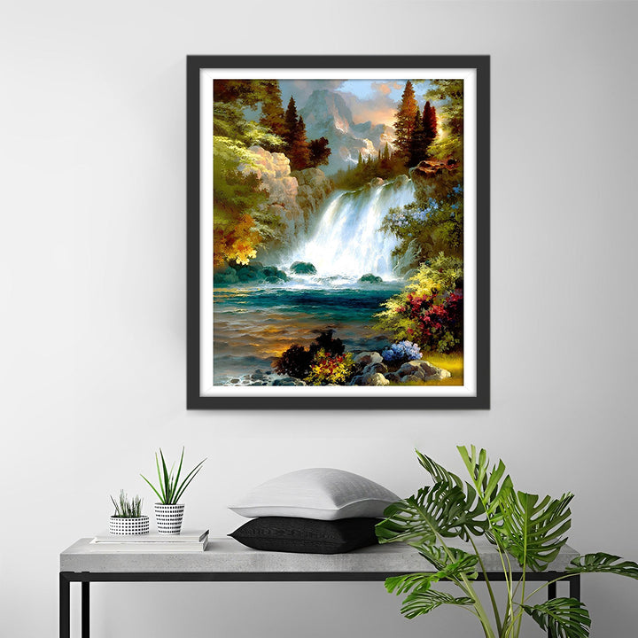 Herfstwaterval Diamond Painting