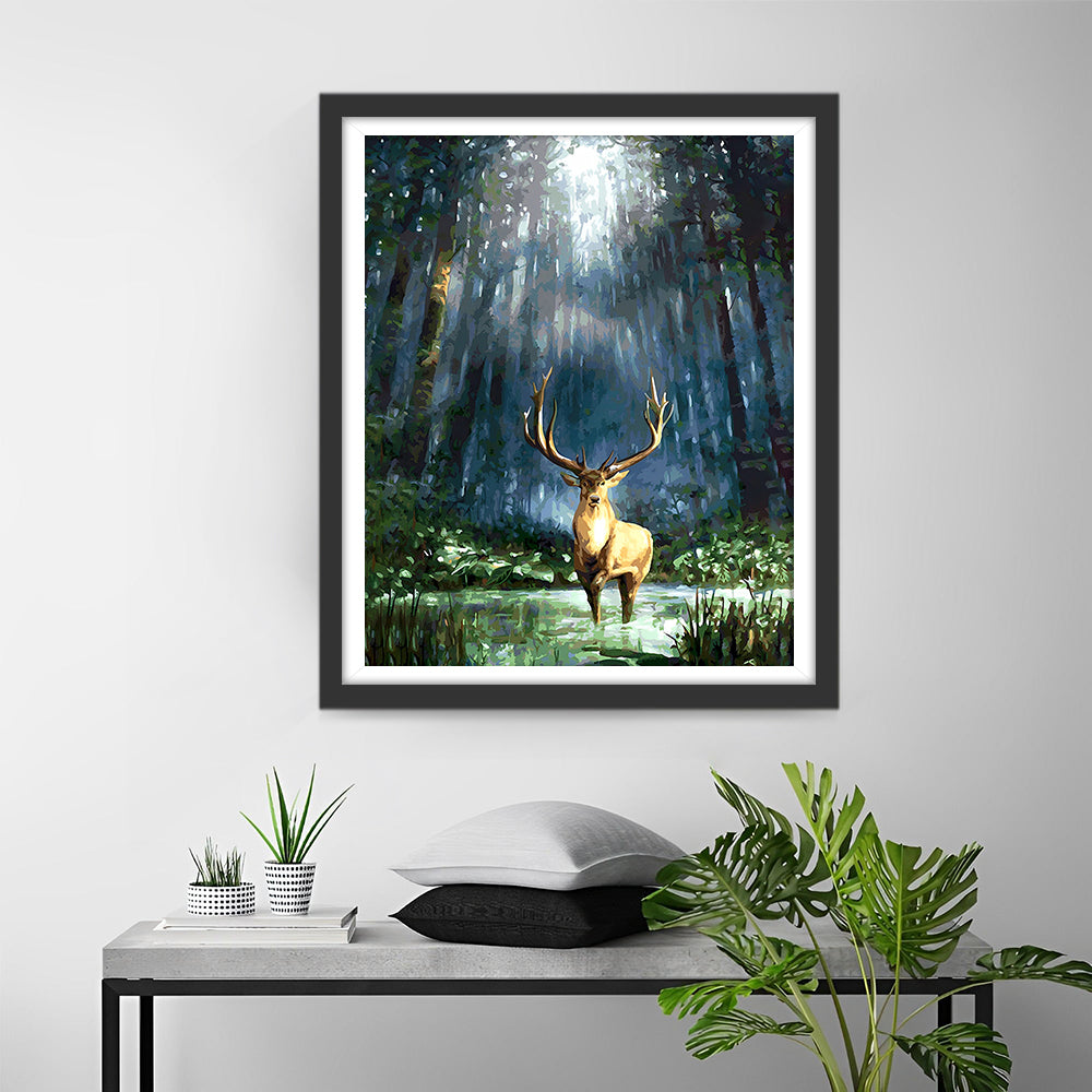 Hert in de Hoge Bossen Diamond Painting