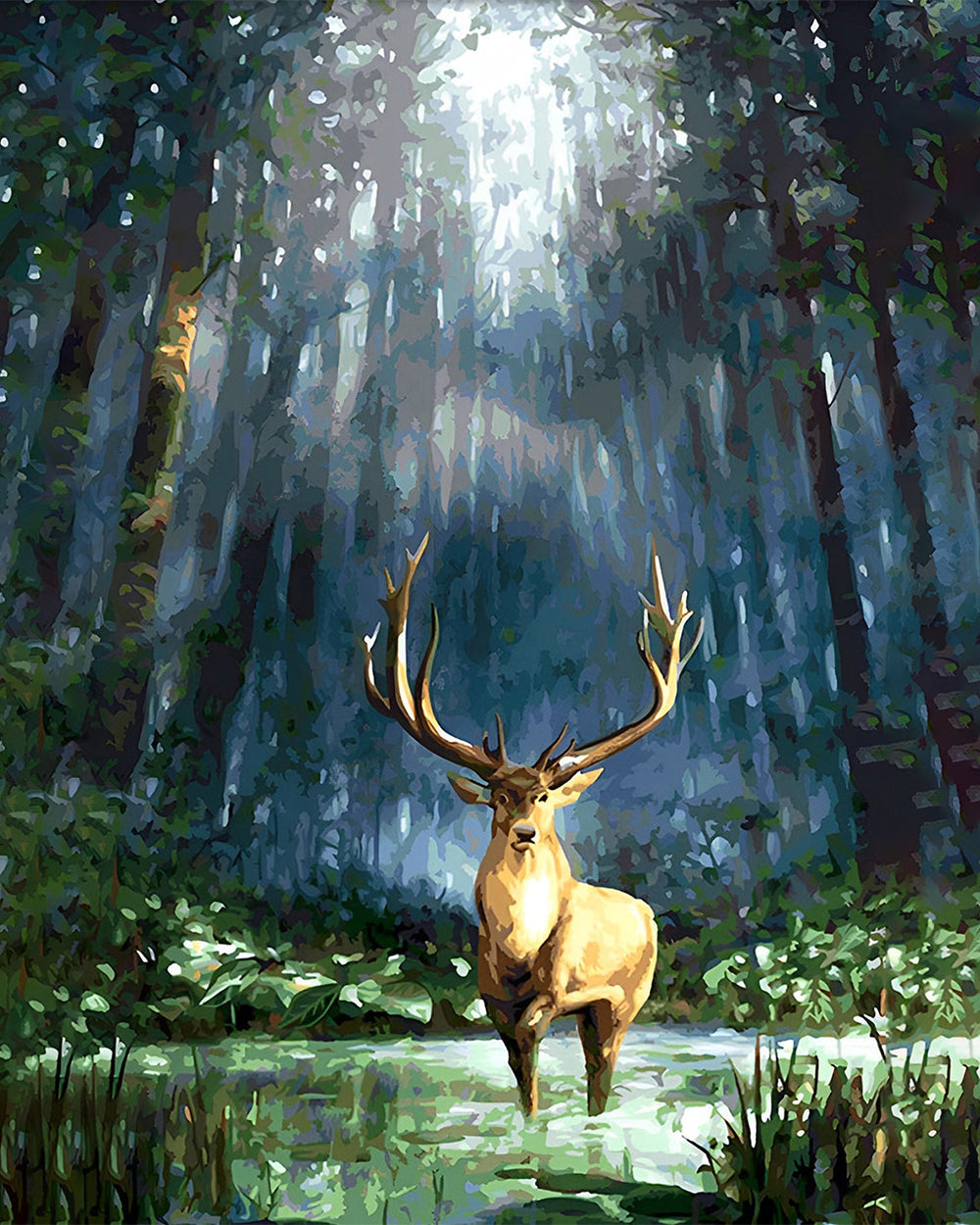 Hert in de Hoge Bossen Diamond Painting
