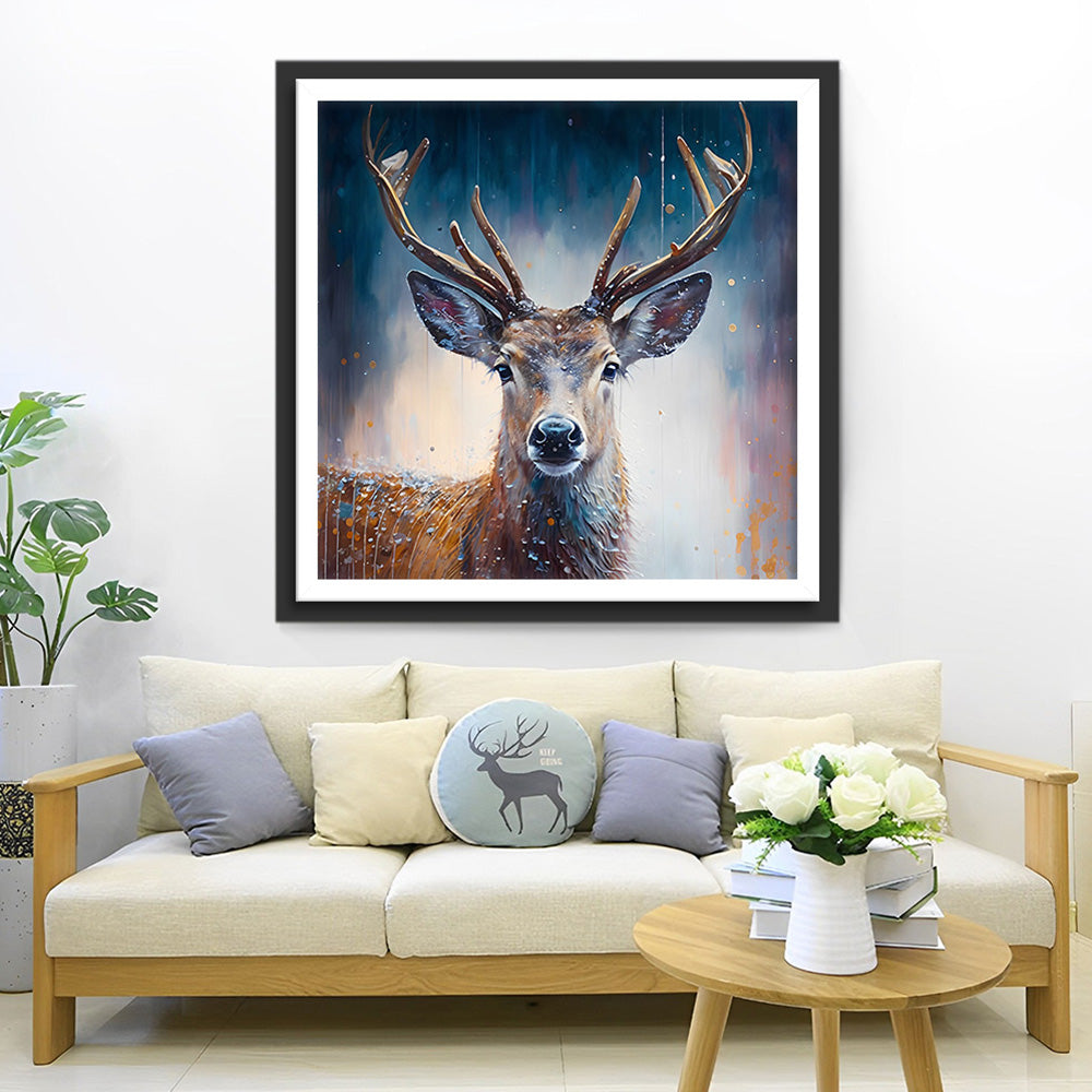 Hert in de Ochtendmist Diamond Painting