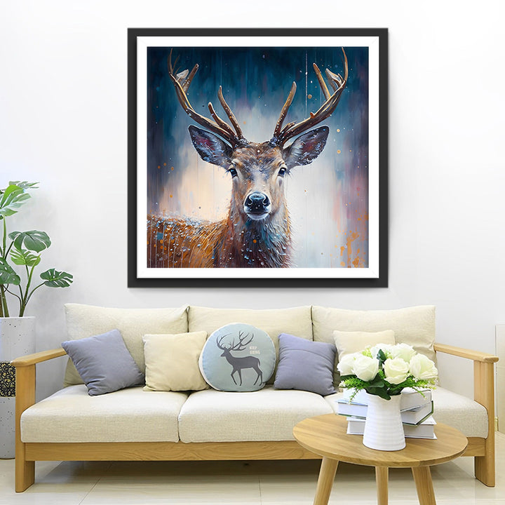 Hert in de Ochtendmist Diamond Painting