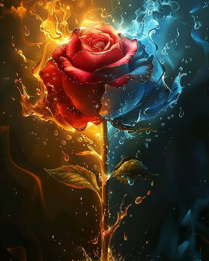 IJs en Vuur Roos Diamond Painting