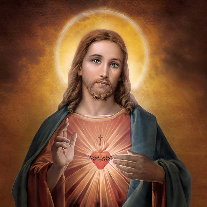 Jezus’ Gloeiend Hart Diamond Painting