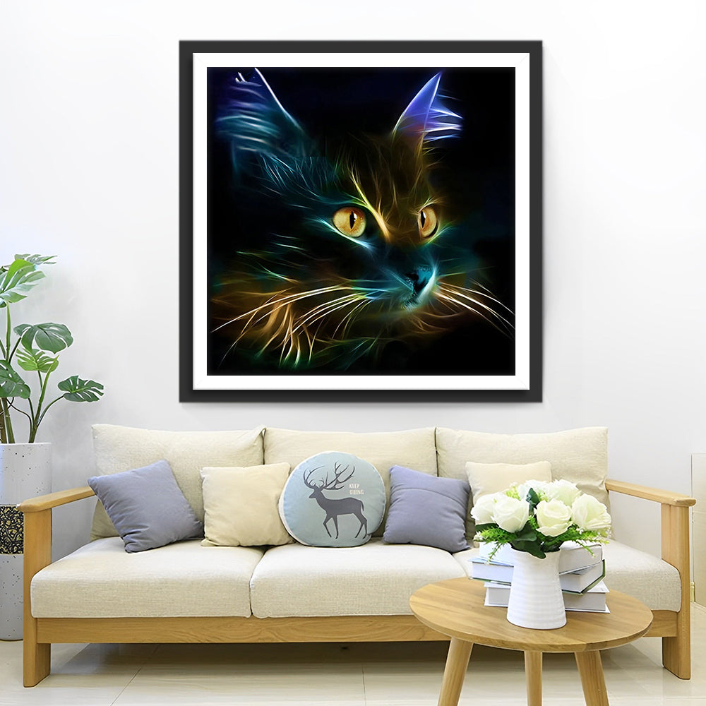 Kat Gloeiend in het Donker Diamond Painting