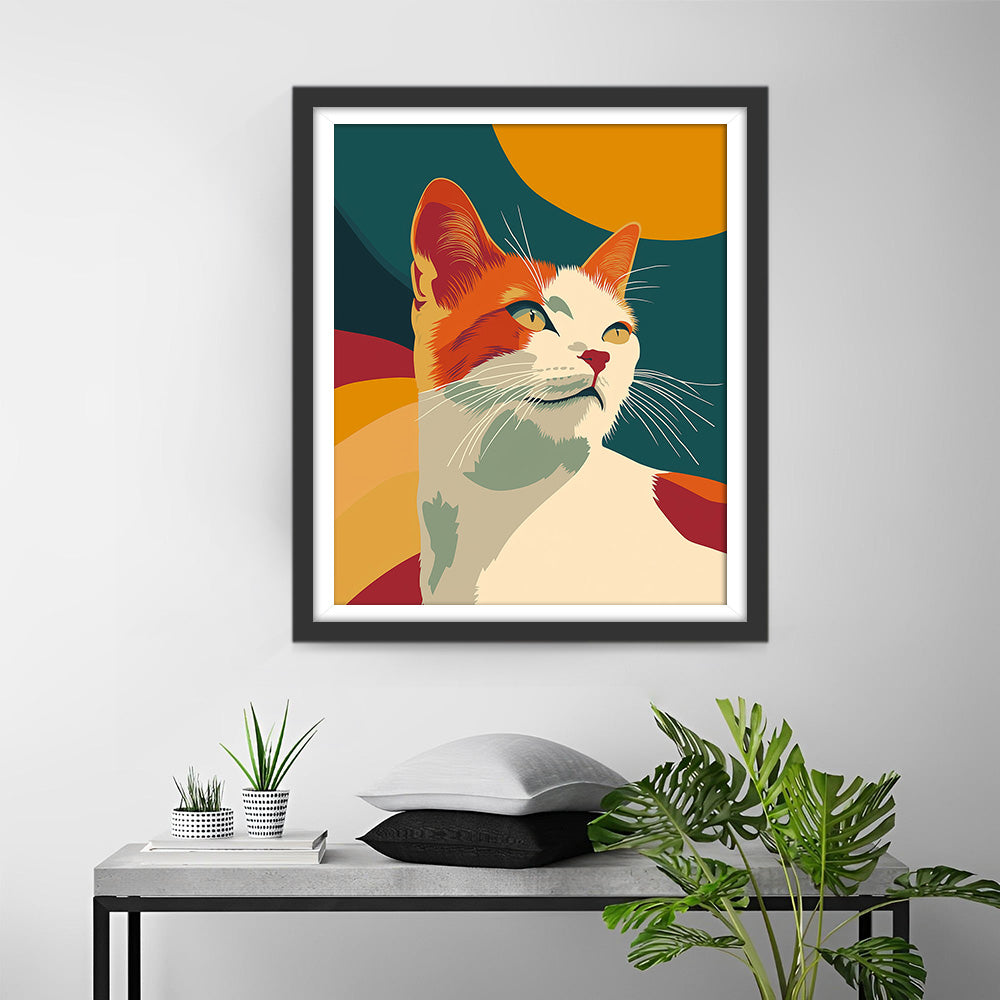 Kat Kijkt Achterom Diamond Painting