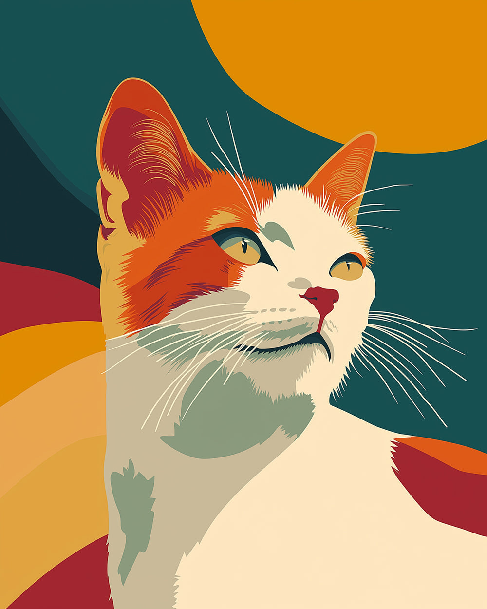 Kat Kijkt Achterom Diamond Painting