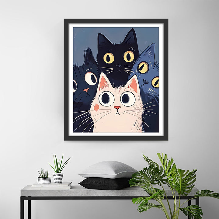 Katten met Grote Ogen Diamond Painting