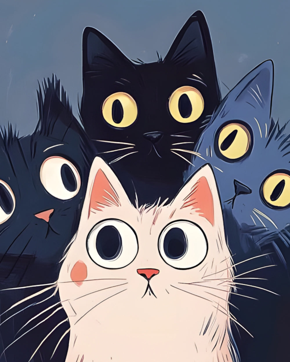 Katten met Grote Ogen Diamond Painting