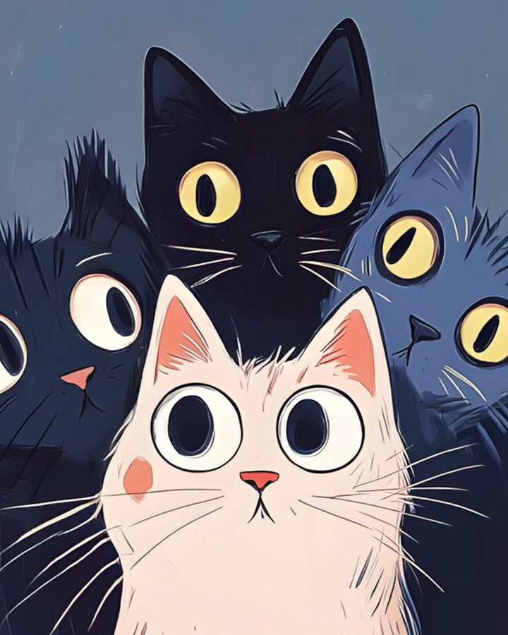 Katten met Grote Ogen Diamond Painting