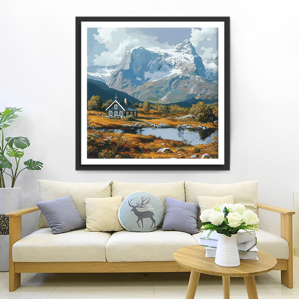 Kerk in de Bergen Diamond Painting