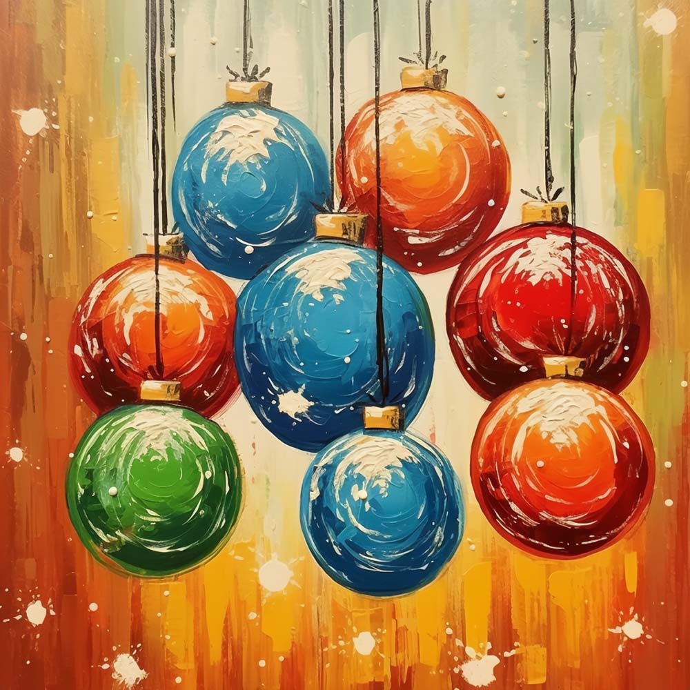 Kerstdecoratieballen Diamond Painting