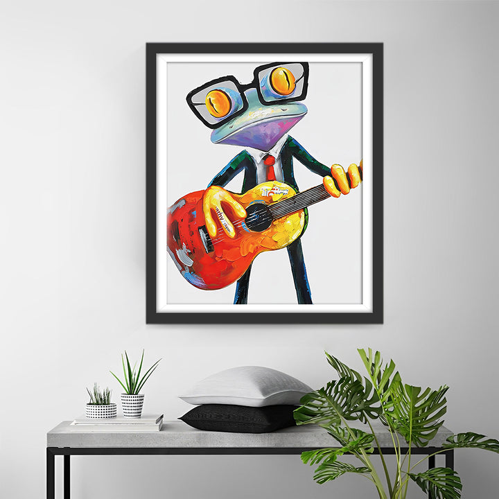 Kikker die Gitaar Speelt Diamond Painting