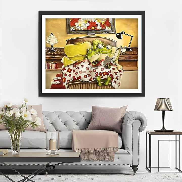 Kikker Koppel op Bed Diamond Painting