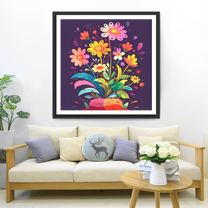 Kleine Bloemen in de Pot Diamond Painting