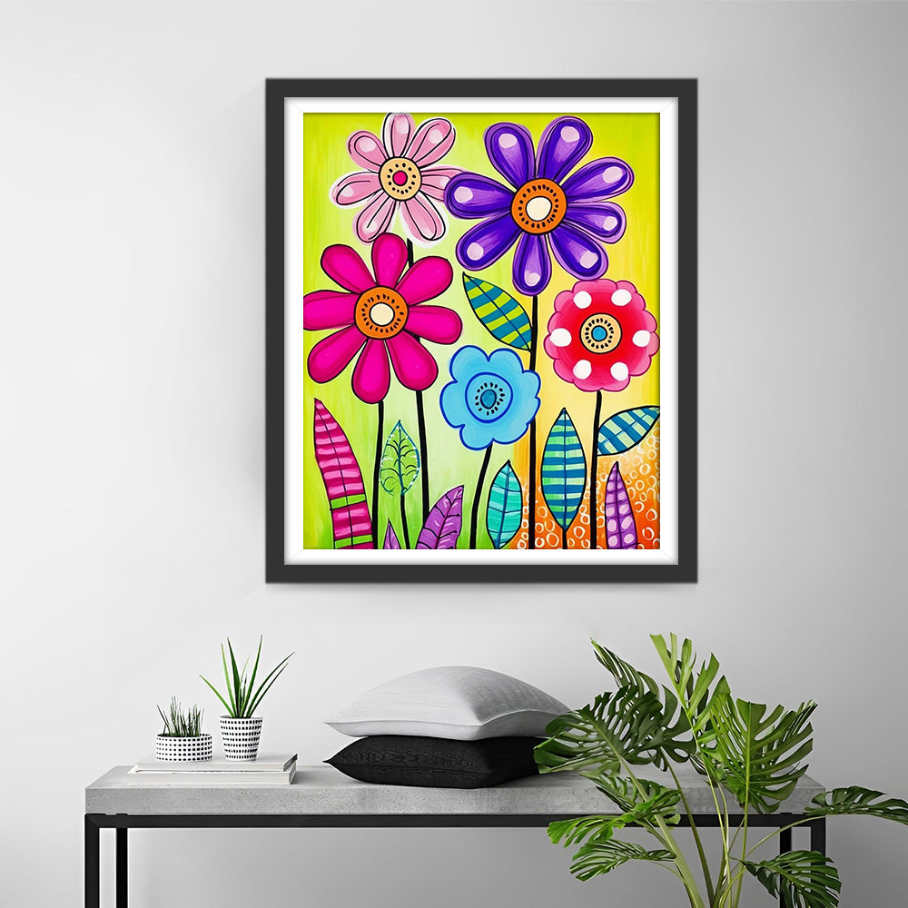 Kleine Cartoon Chrysanten Diamond Painting