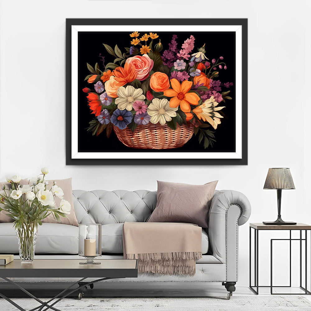 Kleurige Bloemen in Mand Diamond Painting