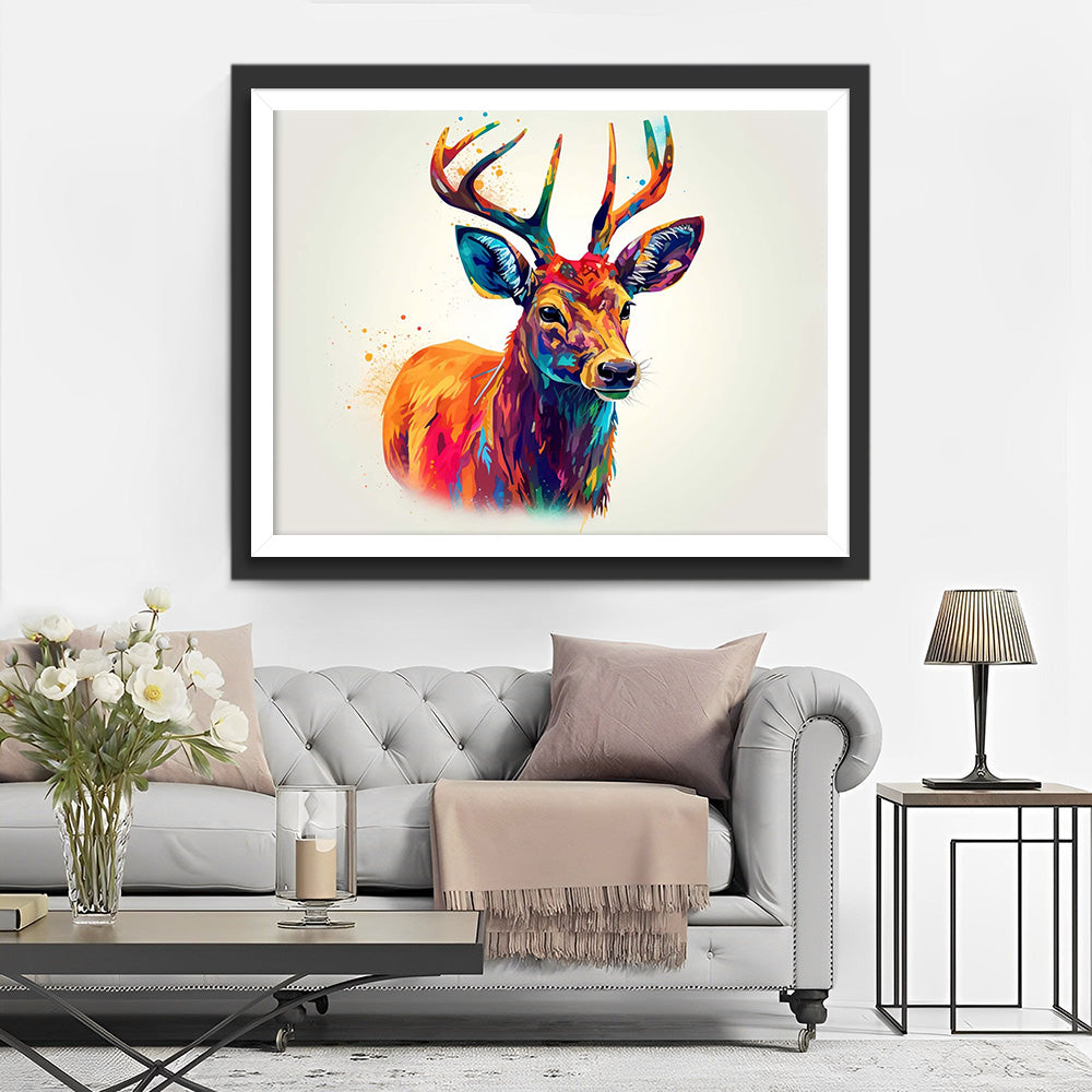 Kleurige Stille Hert Diamond Painting