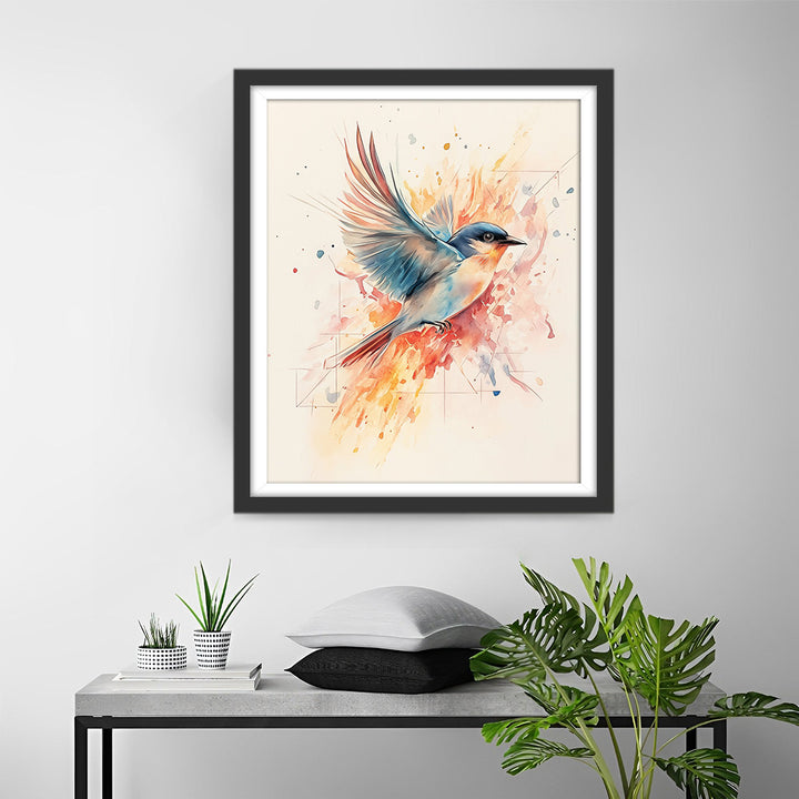 Kleurige Vogel die Vliegt Diamond Painting